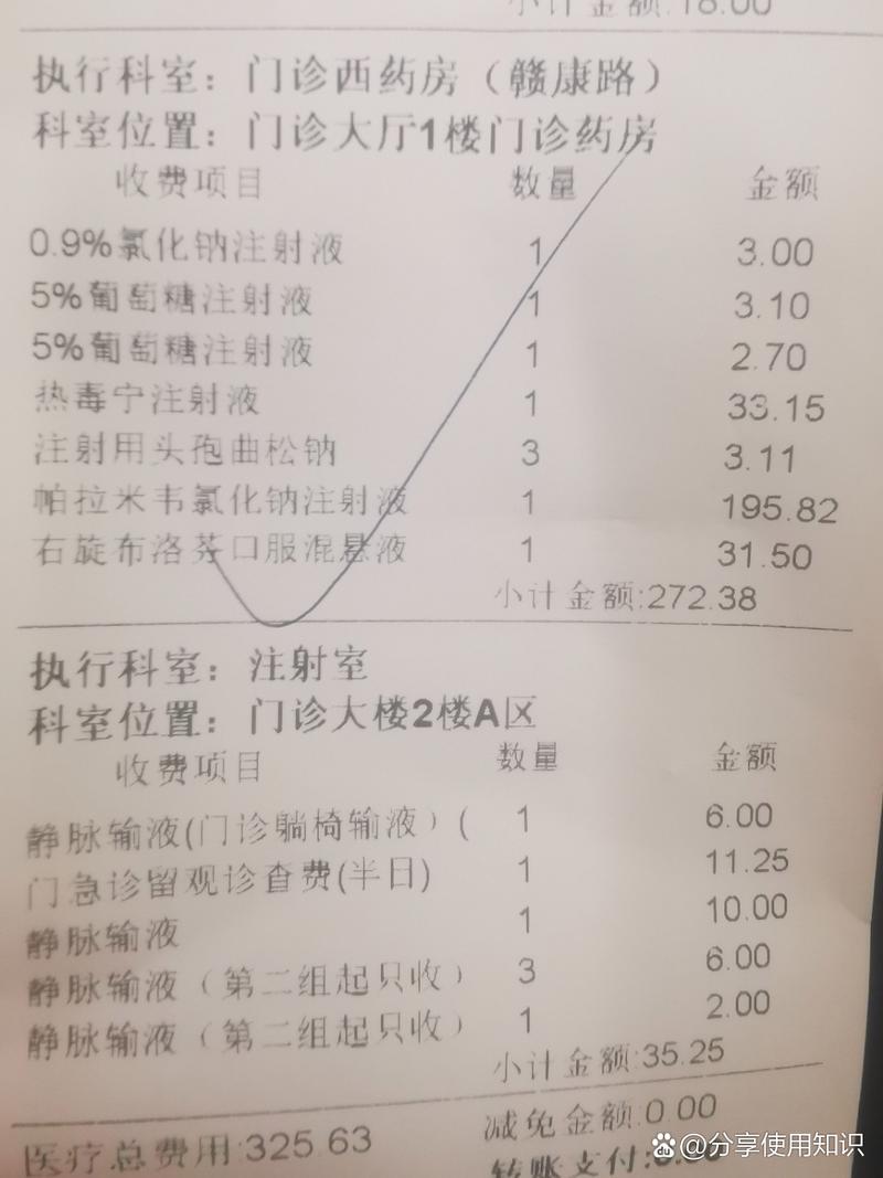 药物注射费用
