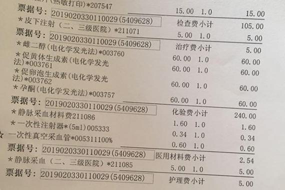 试管婴儿花费明细